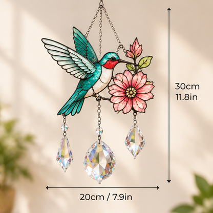 Hummingbird Stained Glass Suncatcher
