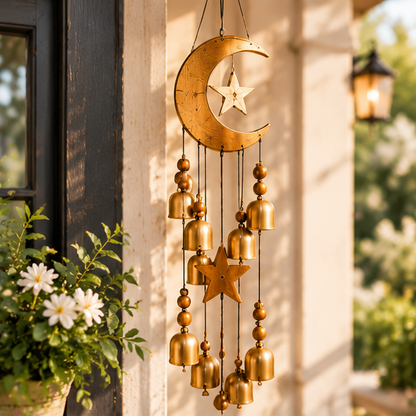 Moon & Star Golden Wind Chime