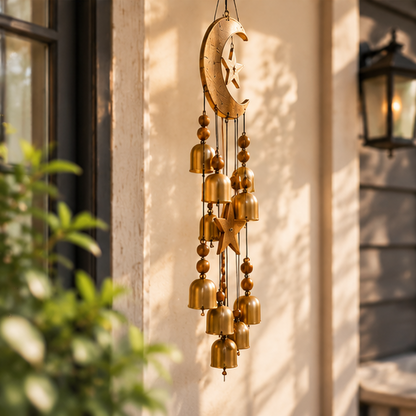 Moon & Star Golden Wind Chime