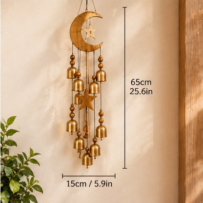 Moon & Star Golden Wind Chime