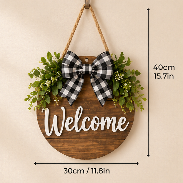 Rustic Wooden Welcome Door Sign