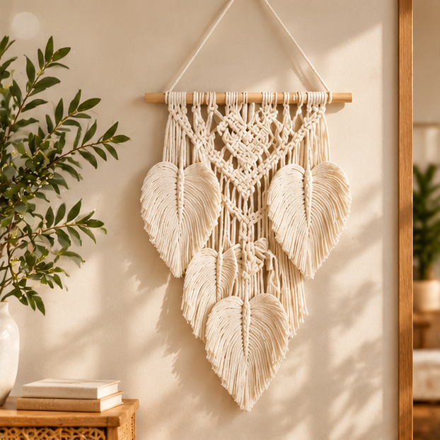 Boho Macrame Leaf Wall Hanging