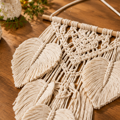 Boho Macrame Leaf Wall Hanging