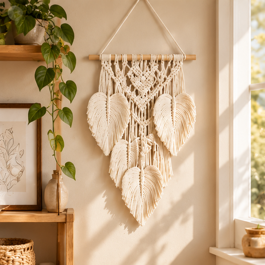 Boho Macrame Leaf Wall Hanging