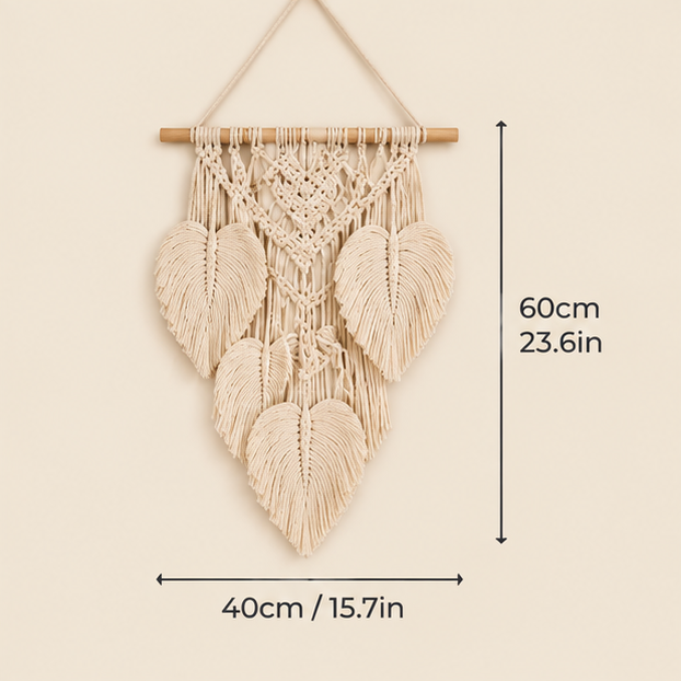 Boho Macrame Leaf Wall Hanging