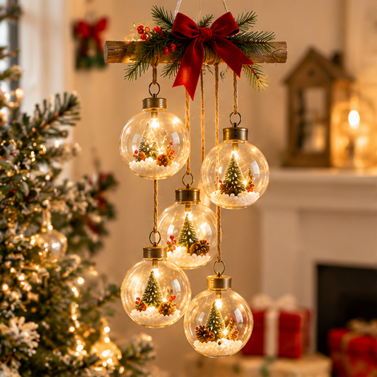 Christmas Glass Ball Hanging Light Decor