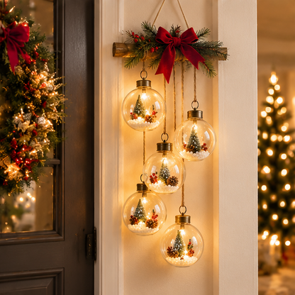 Christmas Glass Ball Hanging Light Decor