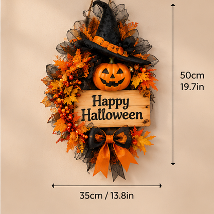 Halloween Witch Hat Pumpkin Door Decor